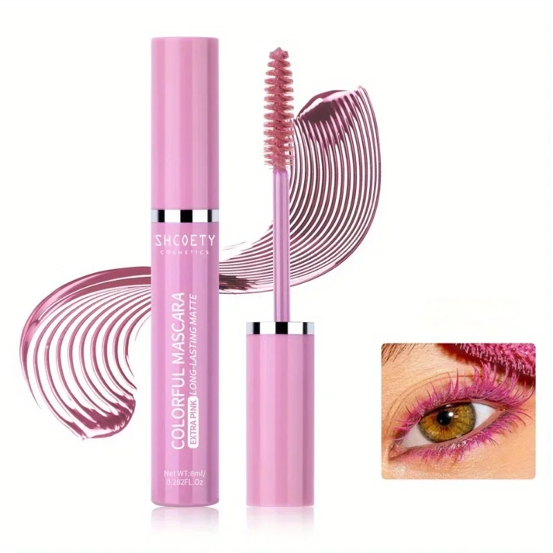 Farbige Wimperntusche, Wimpern, blau, rosa, bunt, langlebig, Wimperntusche, bezaubernde Curling-Wimperntusche, Augen-Weihnachtsmake-up