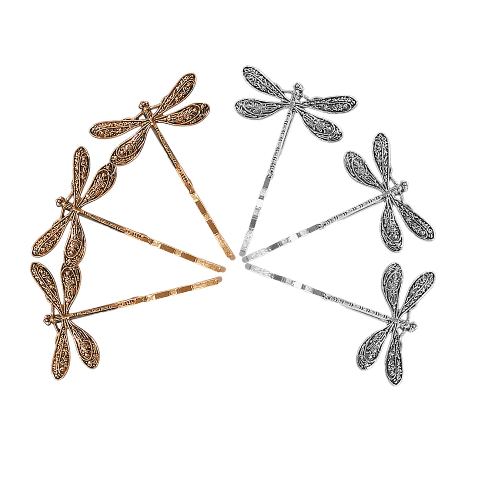 

6 pcs Vintage Hair Clip for Women Dragonfly Design Metal Decorative Accessories Not Fall Off Strong Durable Party Banquet Daily