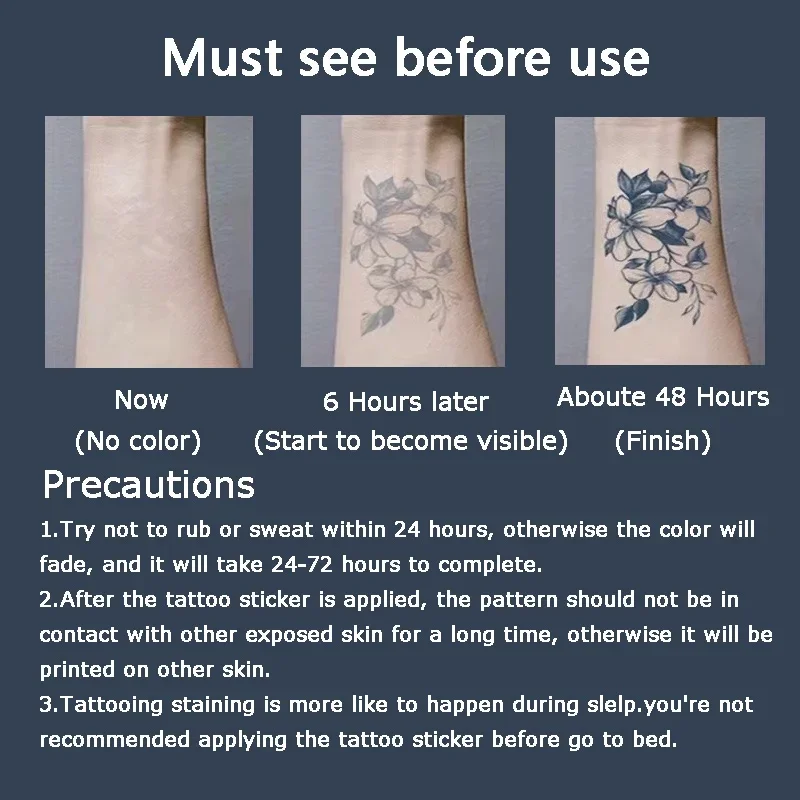 Grimacing Playfully Herbal Juice Temporary Tattoo Stickers Arm Men Waterproof Semi-permanent Fake Tattoos Art Lasting Tatouage