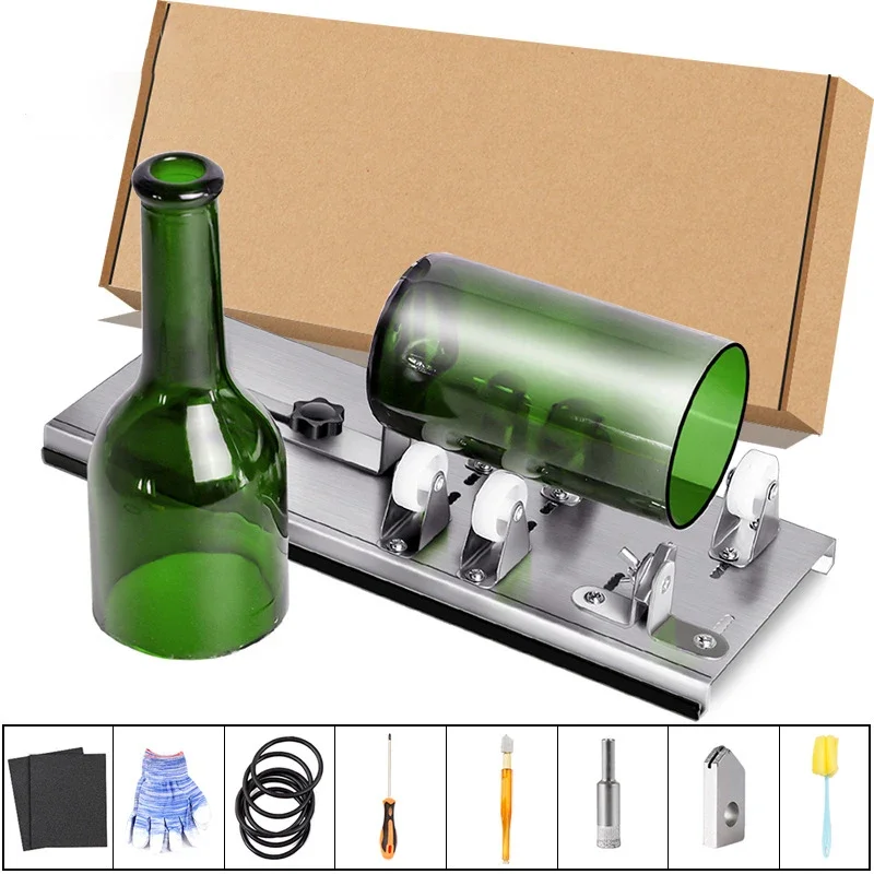 DIY Glass Bottle Cutter Tool Square Round Wine Beer Glass Sculptures Cutter Machine for Beer Glass Cutting Bottles Holder