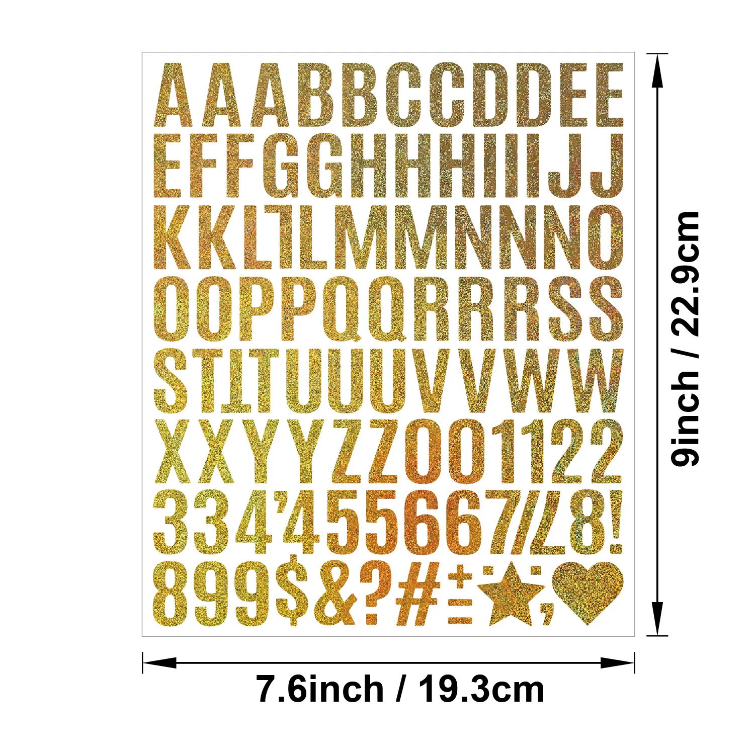 1 Inch Chunky Gold Silver Glitter Alphabet Stickers 25pcs Waterproof for Scrapbooking Journaling DIY Gift Wrapping