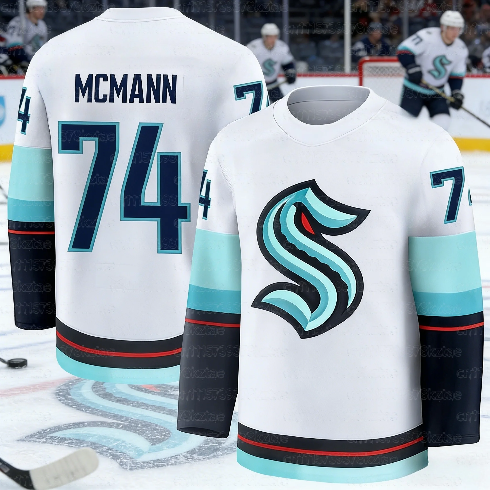 Summer Classic White Ice Hockey Jersey Style Player Name Number Sports T-Shirt Casual Wear Hockey Fan Men Women Family Kids Tees