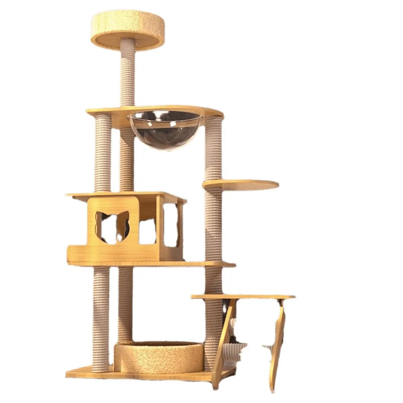 

The cat climbing frame is integrated, and the shelf solid wood jumping platform does not occupy an area