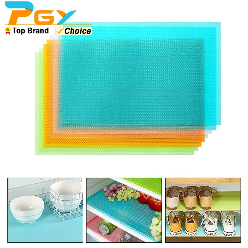 3pcs Refrigerator Waterproof Mats Non-Slip Can Be Cut Fridge Shelf Liner Washable Fridge Pads Mat Drawer Table Placemats