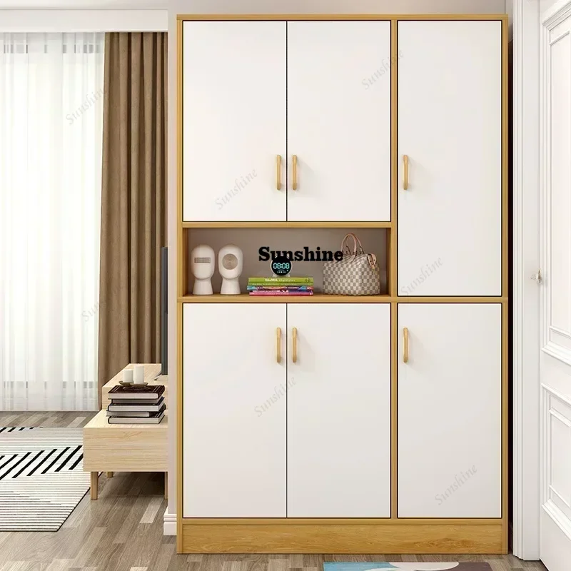 Modern Shoe Cabinet with 4 Doors Entryway Shoe Rack Storage Free Standing Tall Shoe Cabinet Rack with Flip Doors Organizador