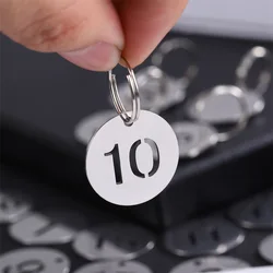 Arabic Numerals Keyring Stainless Steel Figure Keychain Dog Tag  1 2 3 4 5 6 Lucky Number Hangtag Marker for Key and Room