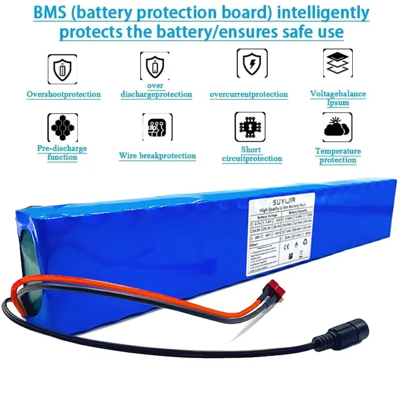 10S4P for Electric Scooter 10000mAh 36v Lithium Battery 18650 Battery Pack 10Ah Suitable for Electric Scooter Battery + Charger