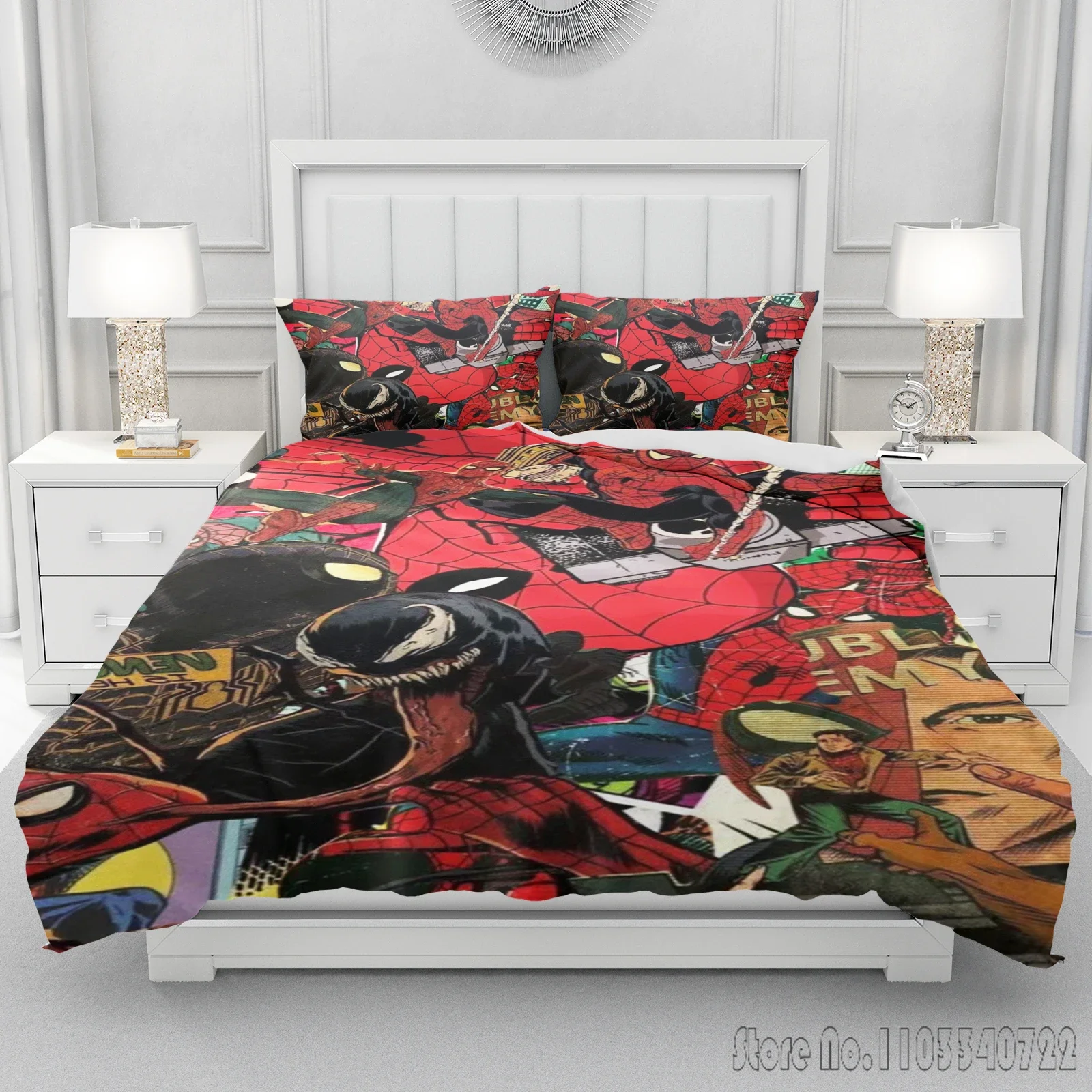 Spider-man Marvell Avengers King Love Child Duvet Cover Set HD Comforter Cover Bedclothes for Kids Bedding Sets Bedroom Decor