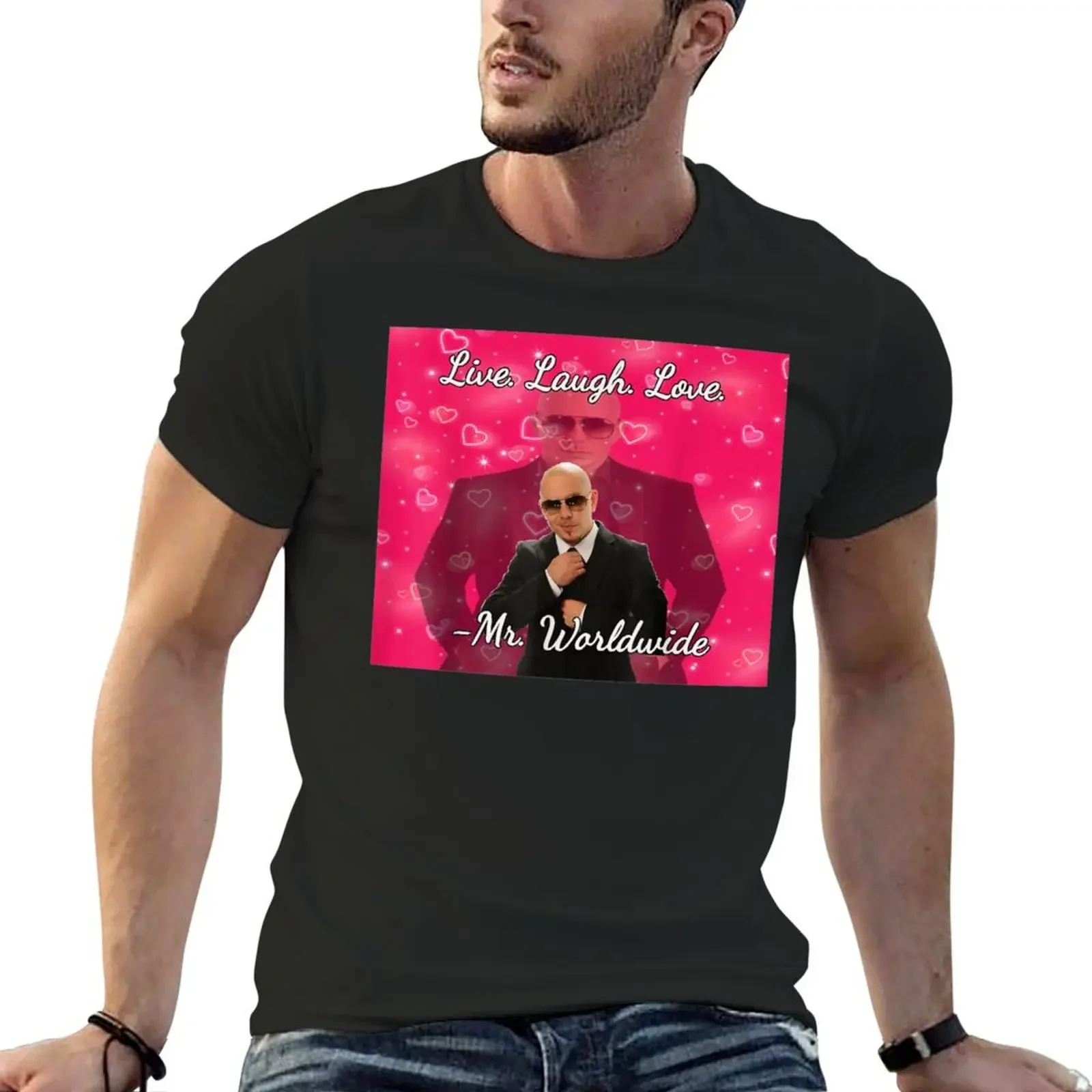 

Mr Worldwide Pitbull Valentine T-Shirt shirts graphic plus size clothes customs mens graphic t-shirts big and tall