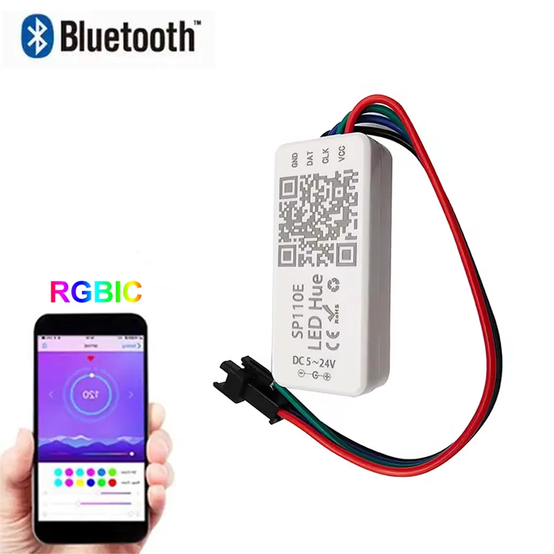 5V 3Pin Smart Bluetooth RGBIC Controller LED Hue APP Control Music Sync Led Lights Controller Box For 5050 RGB LED Strip Light