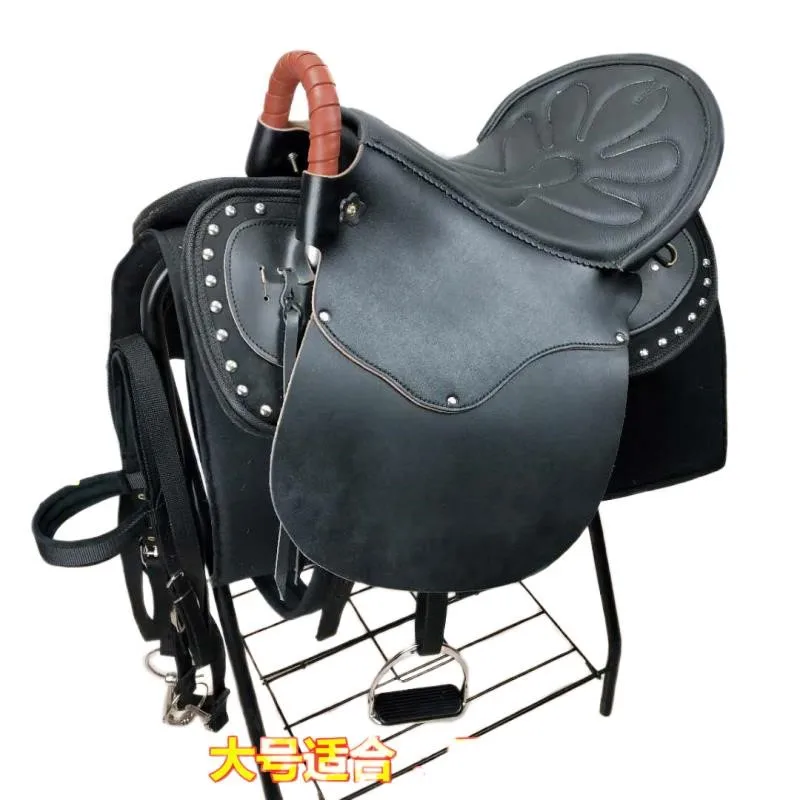 Pony Horse Riding Equipment Full Set Of Saddle Accessories Cow Leather New Big Horse Tourist Saddle