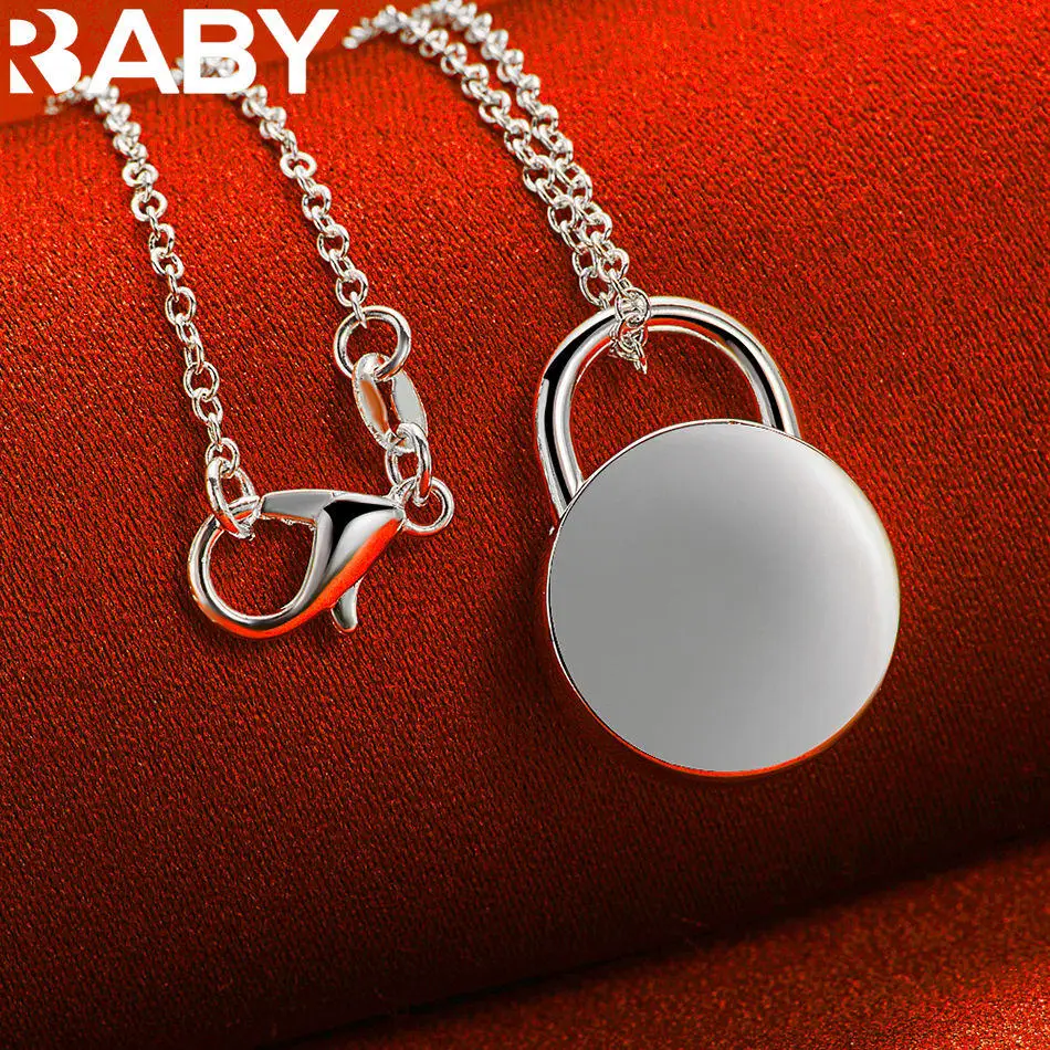 URBABY 40-75 سنتيمتر 925 فضة قفل دائري قلادة قلادة للنساء سحر الاتجاه هدايا عيد ميلاد موضة حفلة غرامة مجوهرات #4