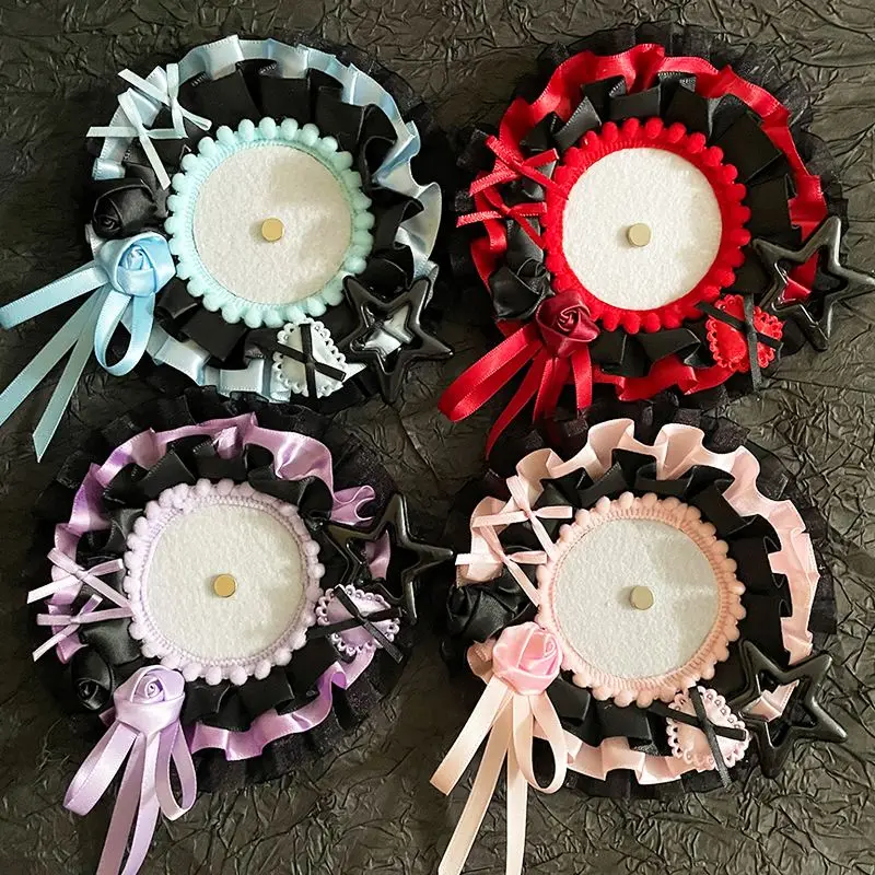 

Держатель для значка с кружевной лентой ручной работы, милая звезда, квадратический элемент, сумка в стиле Лолиты, аксессуары, украшение для заполнения