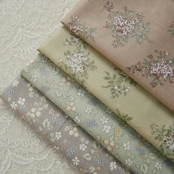 160x50cm Grape Floral Twill Cotton Fabric for Dress Clothing Handmade DIY Sewing Cloth