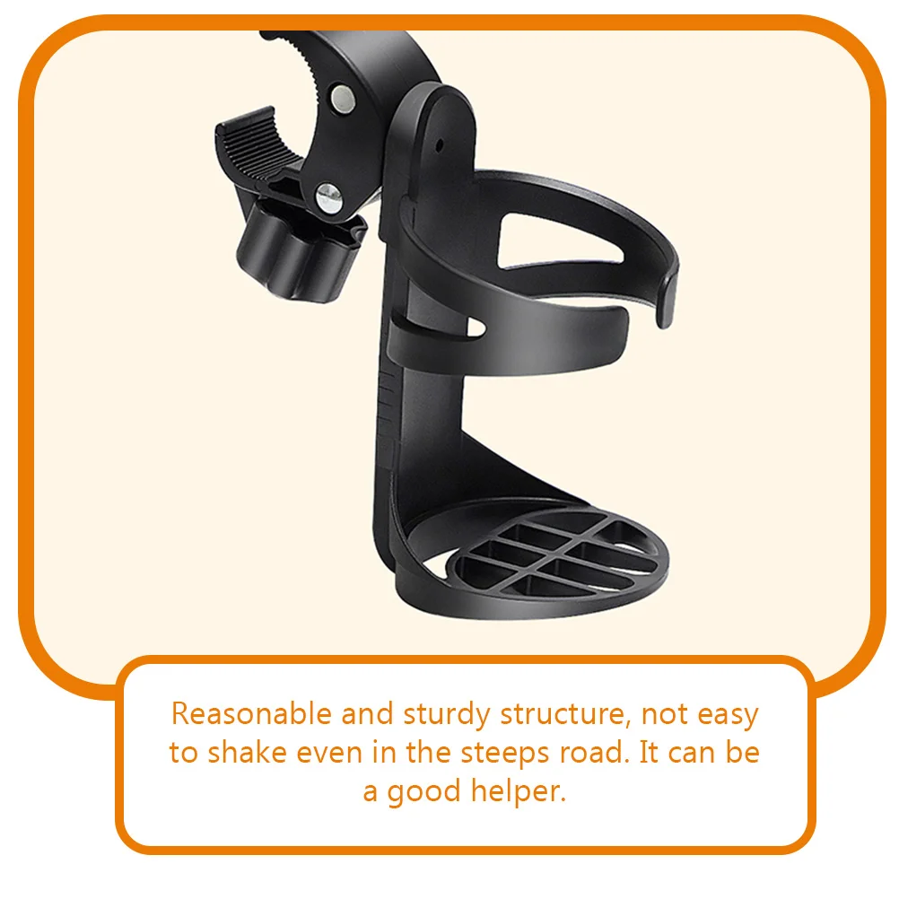 Stroller Wagon Elderly Walker Cup Holder for Bike Handlebars Universal Drinks Rack Black Beverage Bicycle Child