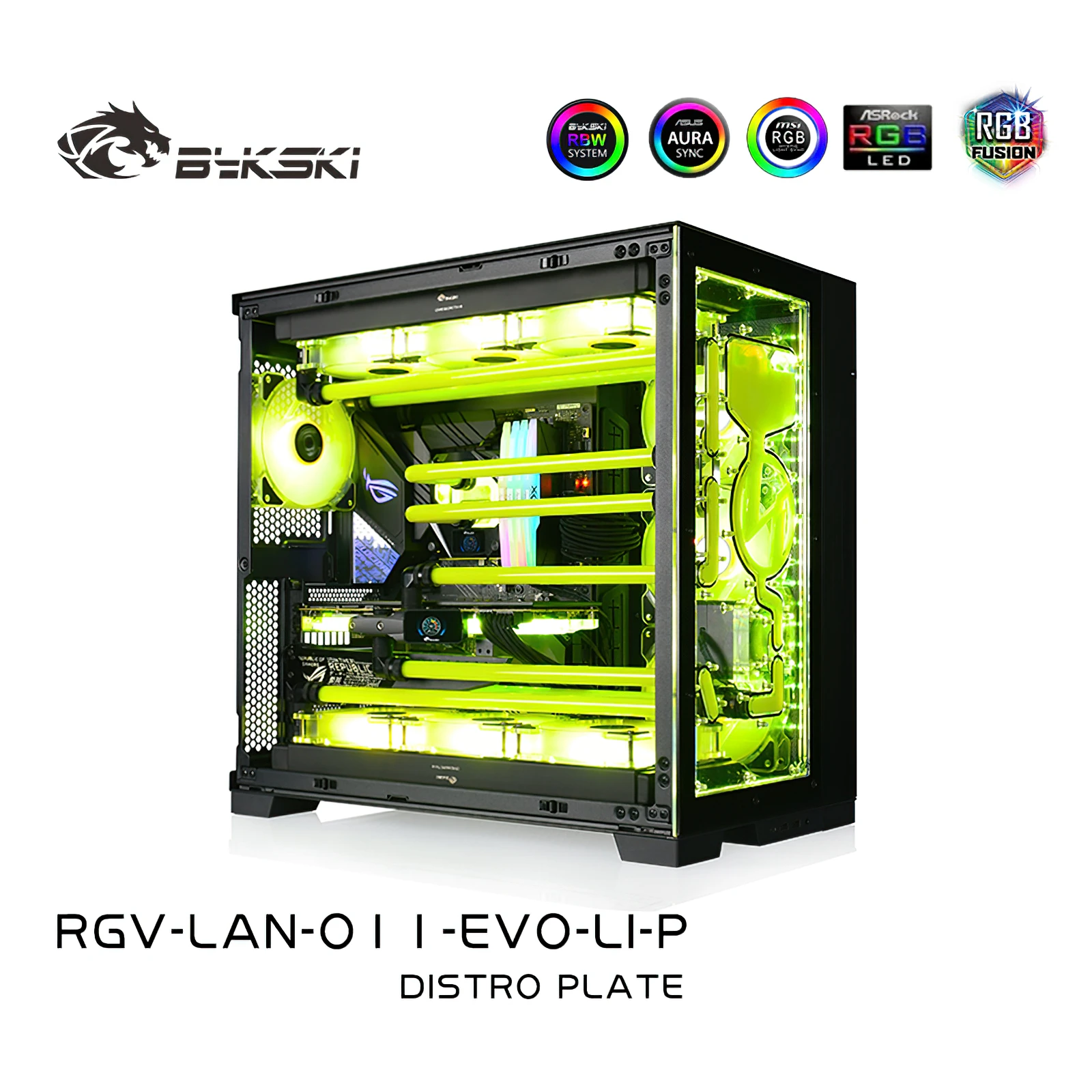 Bykski Distro Plate Water Cooling Kit for LianLi O11 EVO Chassis Case CPU GPU RGB RGV-LAN-O11-EVO-LI-P