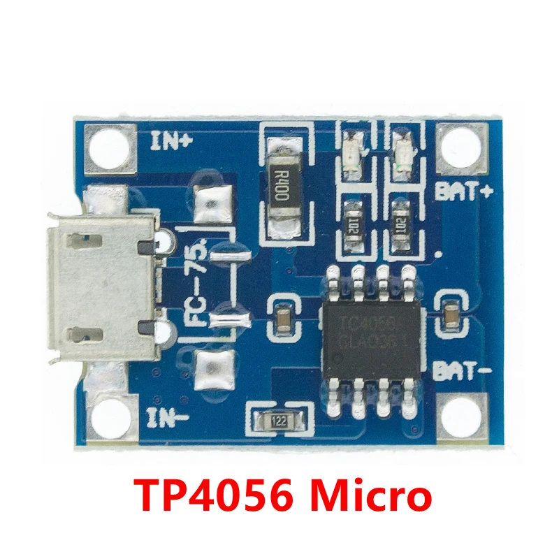 5PCS Type-c/Micro USB 5V 1A 18650 TP4056 Lithium Battery Charger Module Charging Board With Protection Dual Functions 1A Li-ion