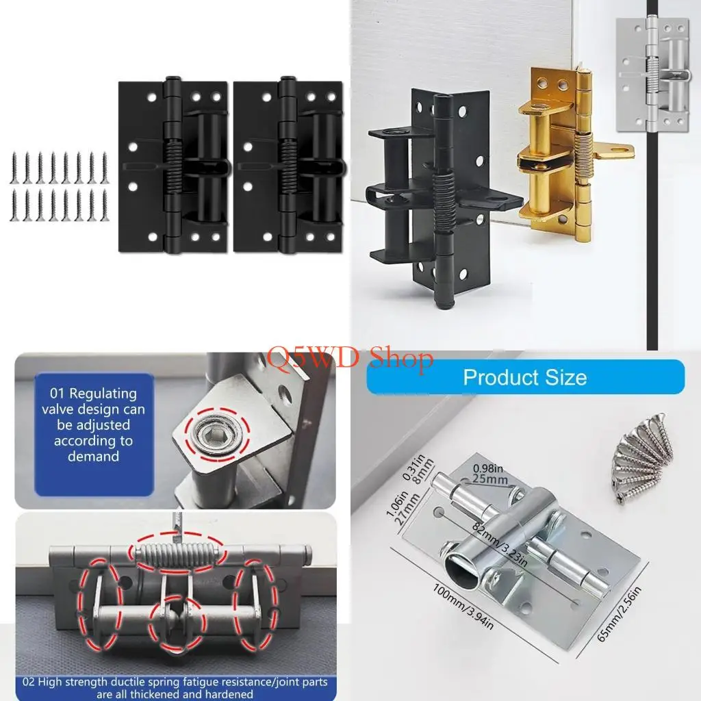

Q5WD 2 шт. Многофункциональные пружинные дверные петли, простая установка для различных дверей