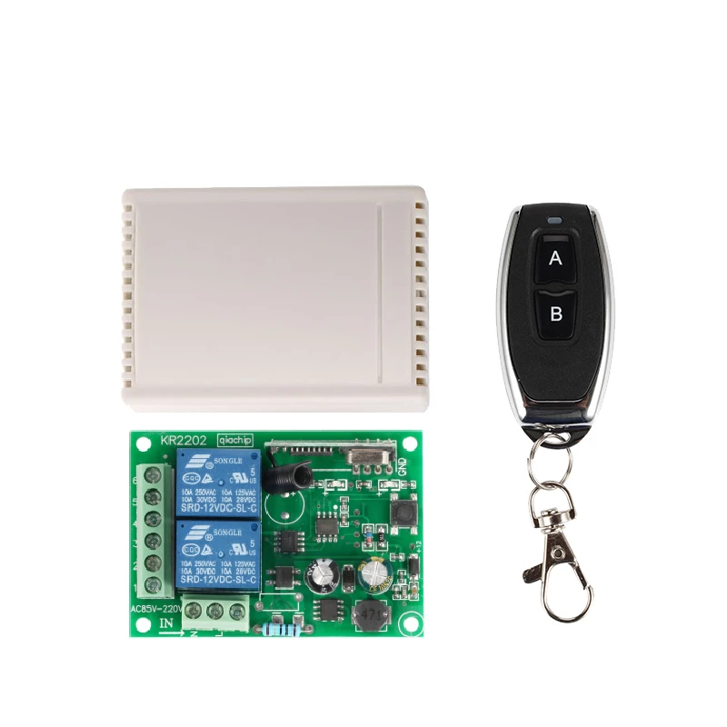 433 Mhz Universal Wireless Remote Control Switch AC 85V ~ 250V 110V 220V 2CH Relay Receiver Module and RF 433Mhz Remote Controls