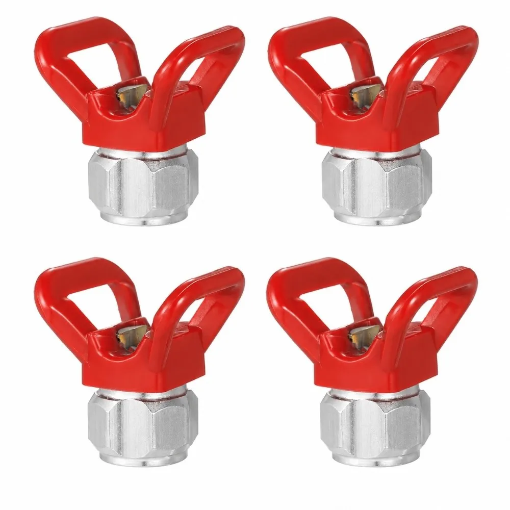 4pcs Flat Tip Spray Gun Nozzle Seat Universal Fit Tool Part Paint Spray Accessory Airless Type Guard Design Nozzle Guard Seat
