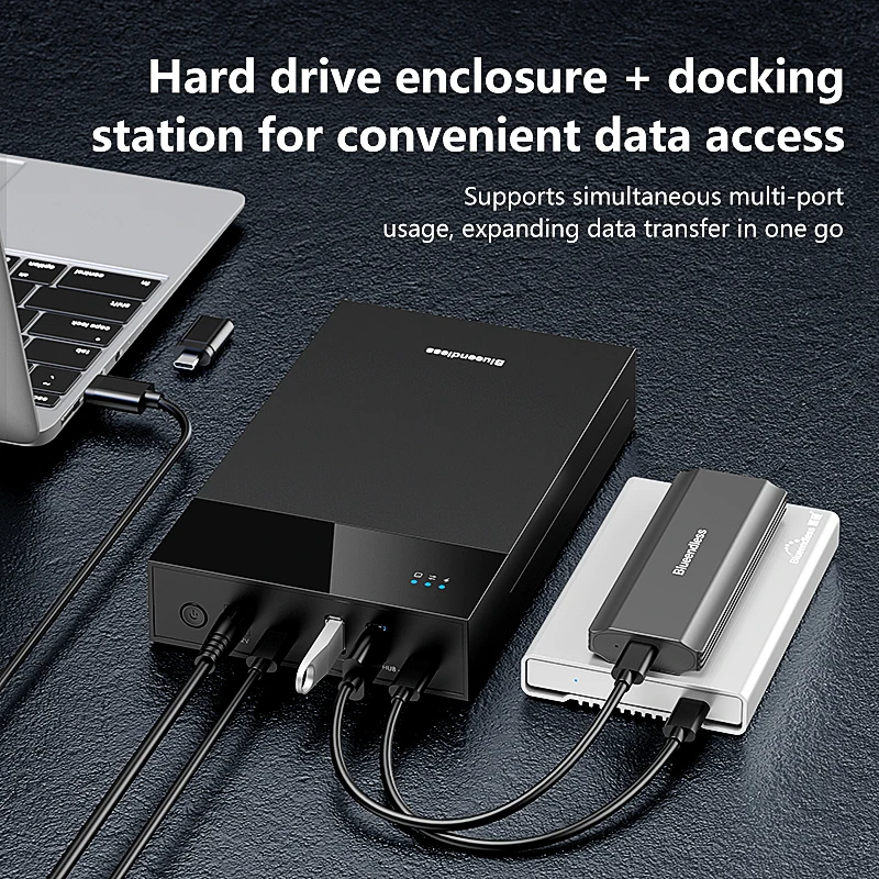 

Black 2.5/3.5 Inch HDD Enclosure Case USB Type-C 2.5 3.5 Inch Tool-Free External SATA HDD Enclosure for 2.5 3.5 Hard Disk
