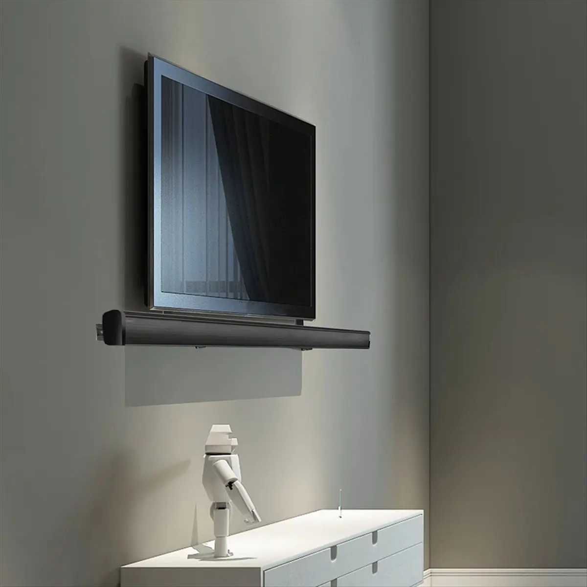 A64I Universal Soundbar Brackets Under TV Fits Soundbars with or Without Holes Soundbar Mount for