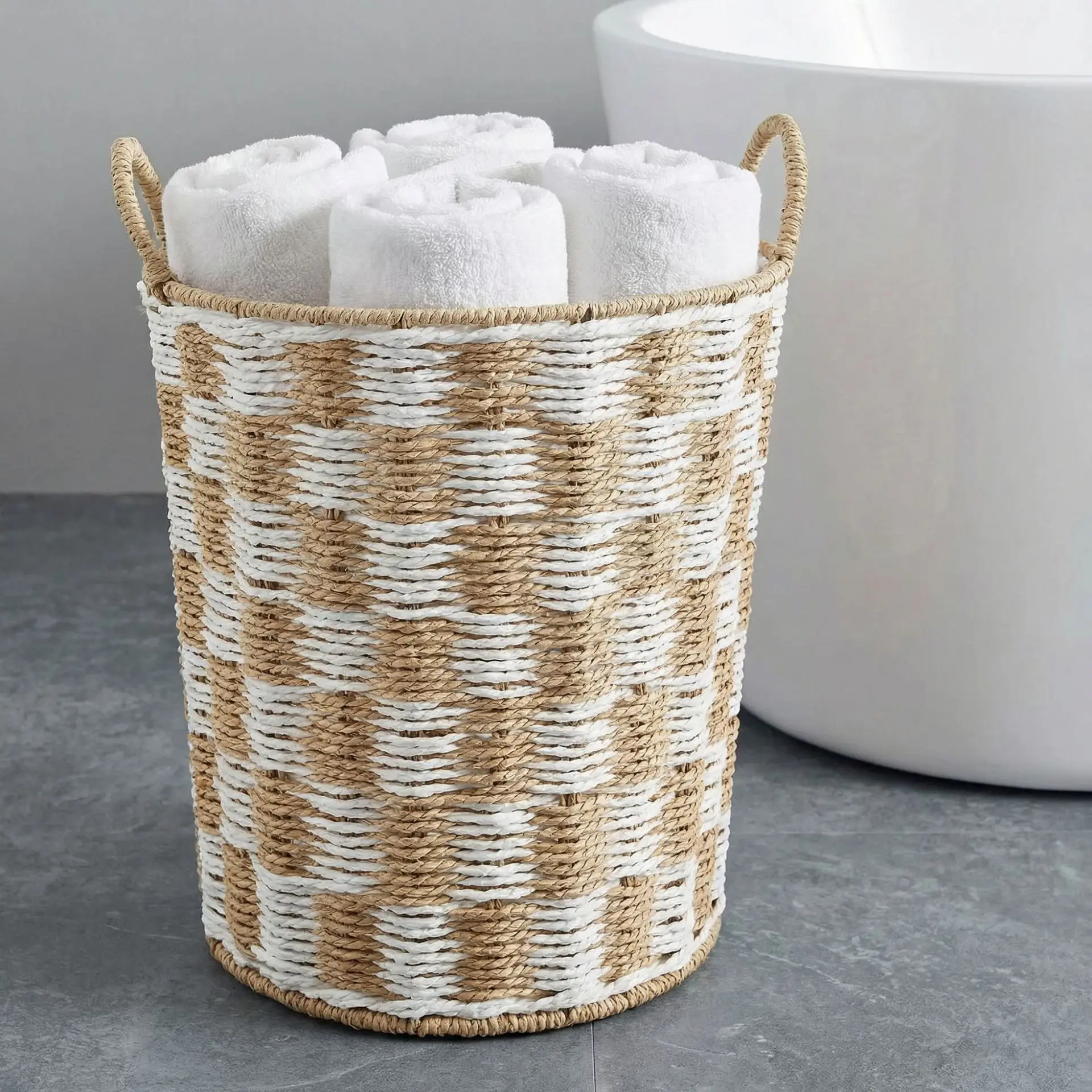 New hand-woven laundry basket, environmentally friendly paper rope sundriesbasket,laundry laundry laundrybasket storage and f