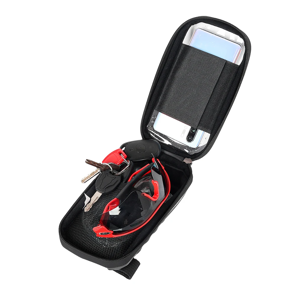 EVA Bicycle Front Frame Bag Touch Screen Bike Phone Bag Bike Front Top Tube Frame Bag Bicycle Accessories PU Fit for 7 In Phones