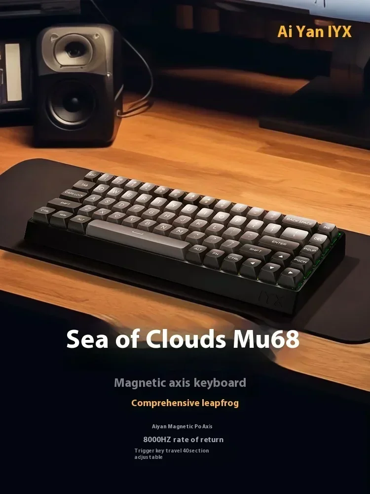 Imagem -05 - Iyx Mu68 Pro Interruptor Magnético Teclado 8k Liga de Alumínio Gatilho Rápido Rgb Teclado para Jogos Troca Quente pc Gamer Presentes Mu68pro Novo