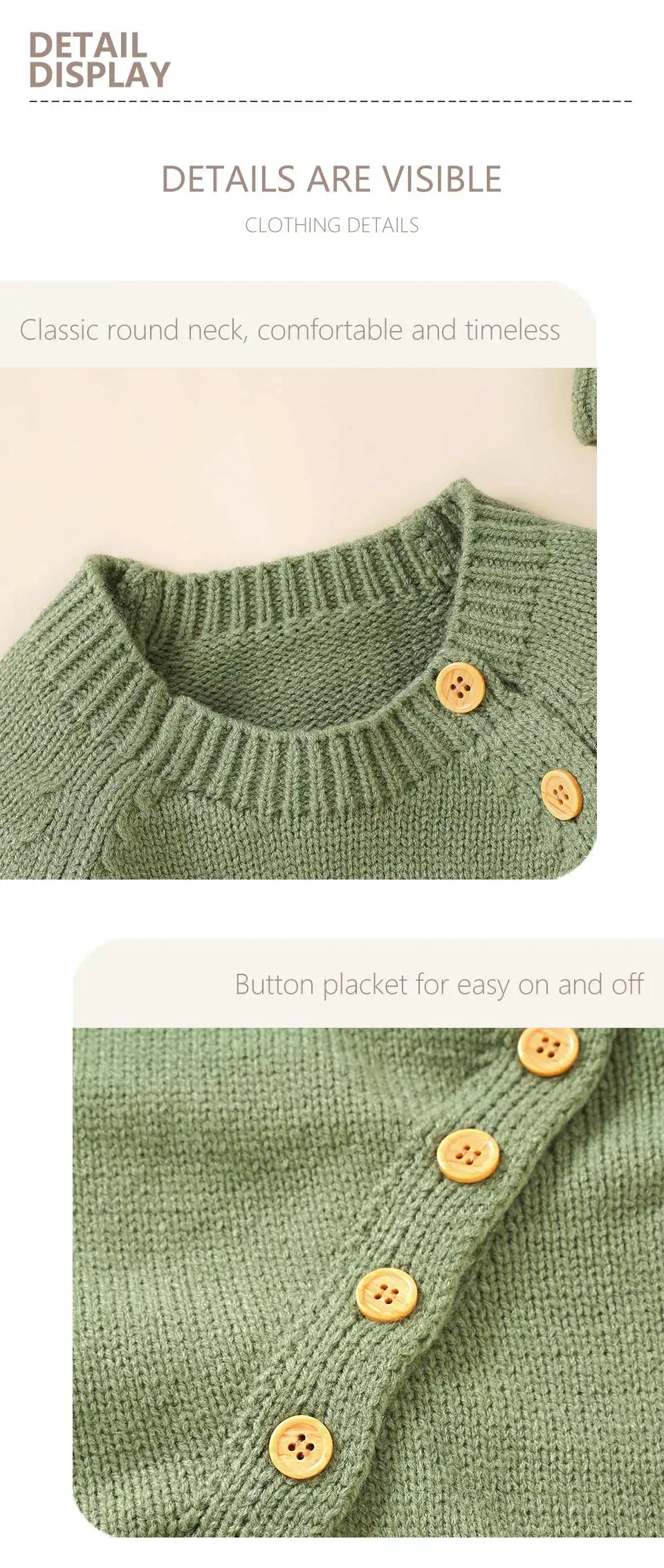 Baby-Strampler Winter Langarm Gestrickte Neugeborene Jungen Mädchen Jumpsuits Mützen Outfits Sets 0-18m Säuglings-Spielanzüge 2-teilige Kleinkinderkleidung – Detail 4