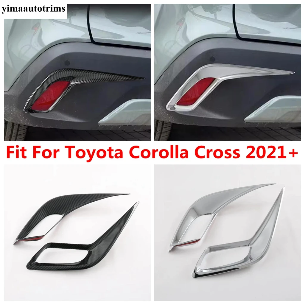 

Car Rear Bumper Fog Light Lamp Reflector Cover Trim For Toyota Corolla Cross XG10 2021 - 2024 ABS Chrome Accessories Exterior