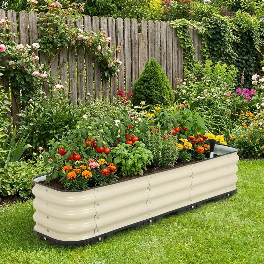 Galvanized Raised Garden Bed 63'' Self-Watering Planter Box