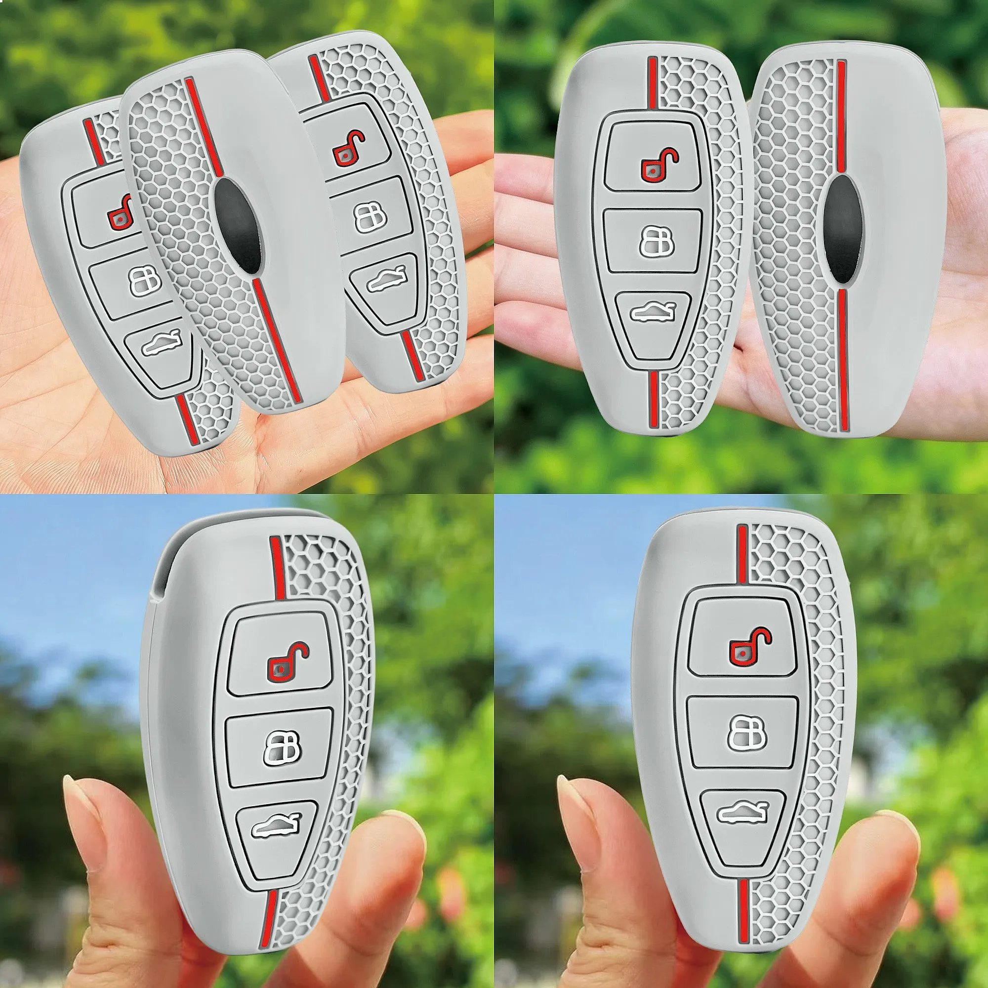 Car Key Fob Cover for Ford ST Line Fiesta Focus Mondeo Ecosport Kuga Puma Edge Escape Metallic Silicone Auto Key Shell Case