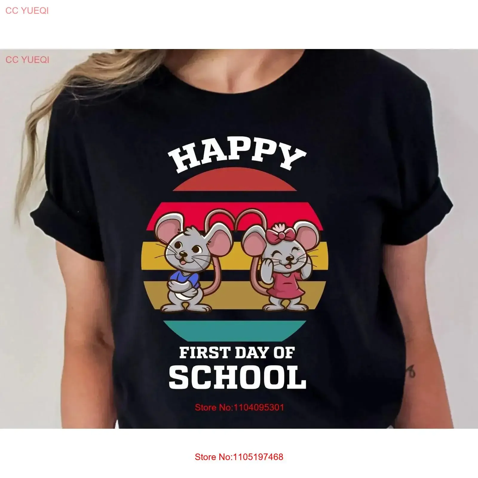 

Retro Back To School T Shirt Happy First Day Of Cute Mice Funny Teacher StudenT vintage Washed homme Stylish Casual Comfortable
