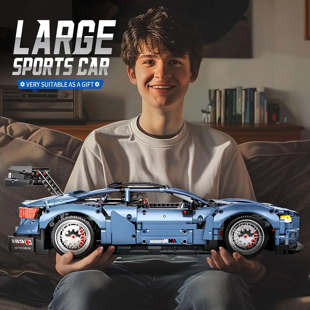 Kit de voiture de course technique à l'échelle 1:10, défi de construction de 2280 pièces pour adultes et adolescents 14+, cadeau de collection pour les amateurs de voitures