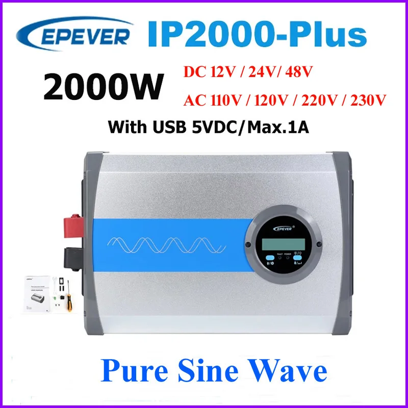 Epever IP Plus 12V 24V Pure Sine Wave Solar Inverter Output 220V 230V 110V 120V 2000W IP2000-22-Plus IP2000-21-Plus IP2000-41-Pl