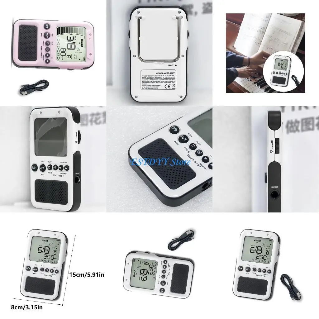 

G6DE Precisions Metronome Adjustable Metronome Plastic Texture for Piano Guitar Violin Bass Featuring Foldable Stand