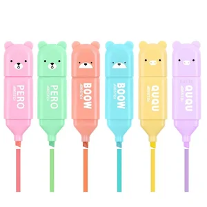 6pcs/세트 귀여운 만화 미니 형광펜 펜 kawaii 파스텔 색상 만화 마커 스크랩북 다이어리 고광귀 문구 10 최고의 판매 미니 하이 라이터 - №8