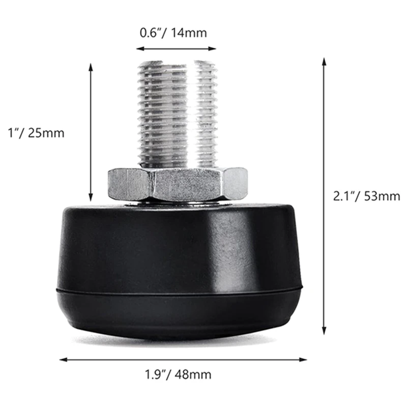 1 par de rolhas de dedo do pé dos patins 85a com parafuso de 9/16 Polegada (14mm), rolhas de bloco de freio de borracha ajustáveis para patins quad preto