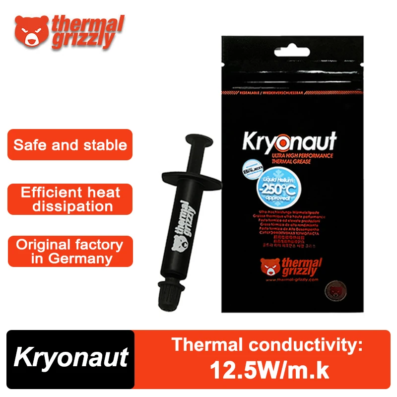 Thermal Grizzly Kryonaut CPU Thermal Paste Laptop Graphics Card Compound Cooling Silicone Grease 1g/5.5g/11.1g/37g