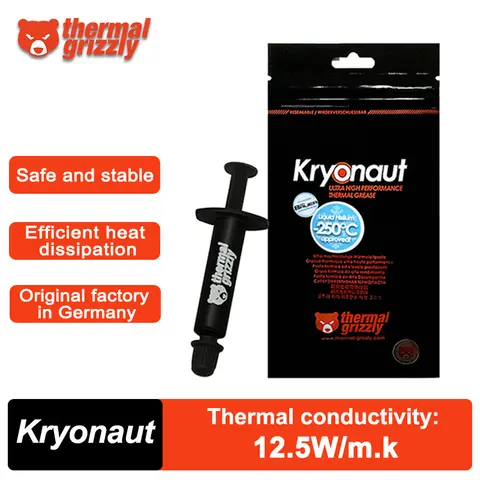 Thermal Grizzly Kryonaut CPU Thermal Paste Laptop Graphics Card Compound Cooling Silicone Grease 1g/5.5g/11.1g/37g