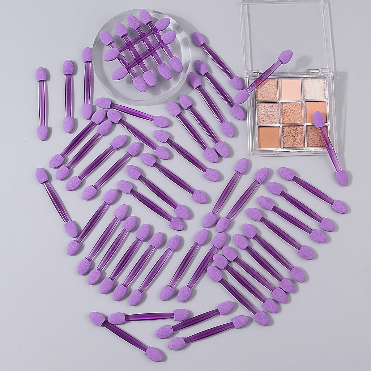 50PCS double-headed sponge eyeshadow stick, soft and non-sticky powder eyeshadow blending brush, even coloring eye makeup tool