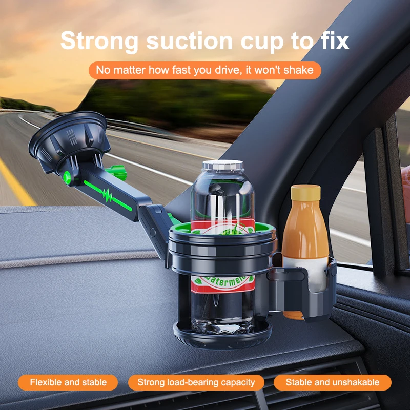 

Многофункциональный автомобильный держатель на присоске, вращающийся двойной держатель для чашки, утопленная складная подставка для напитков для окна приборной панели