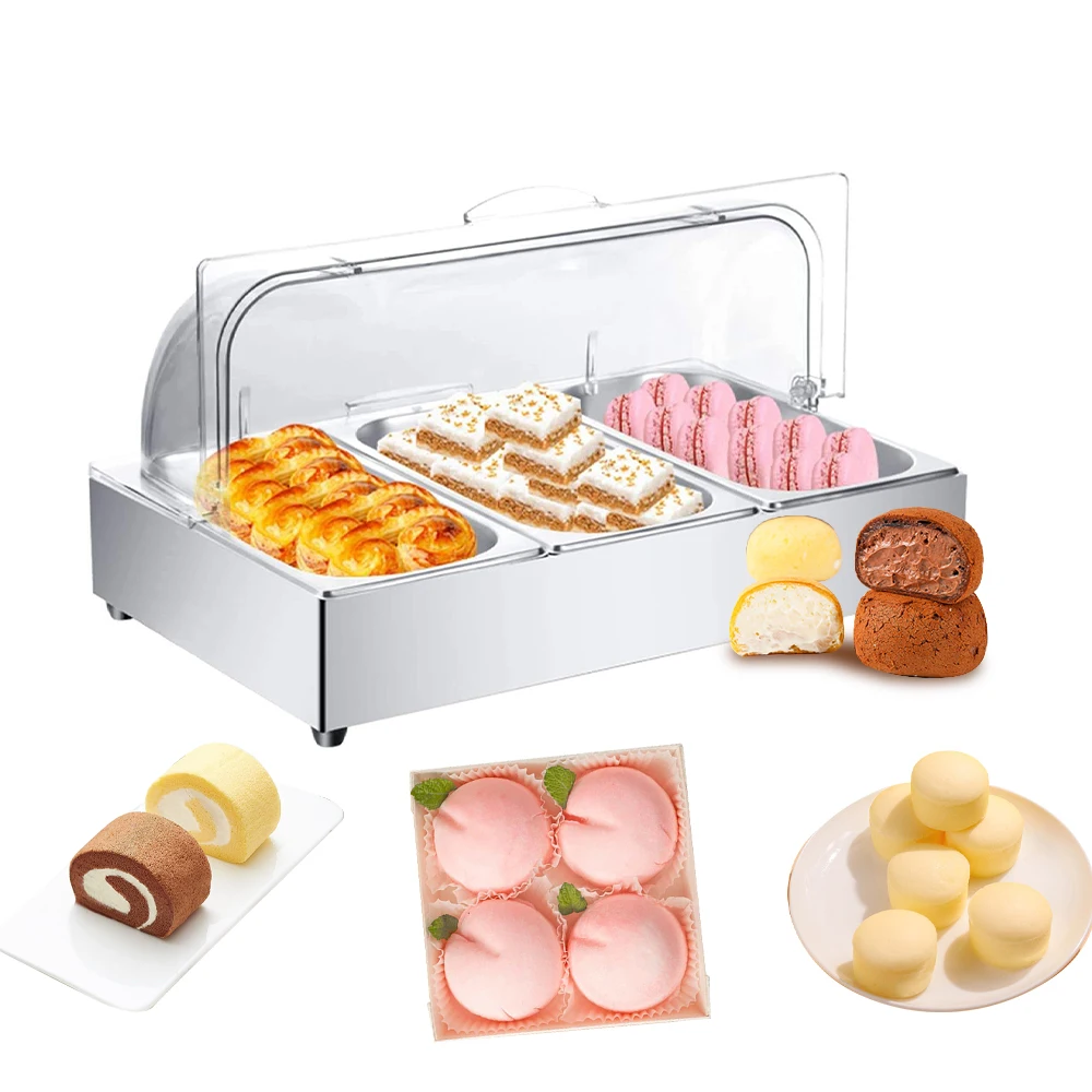 

Hotel Restaurant Supplies Buffet Display Case Food Display Pan With Pc Cover Cold Stainless Steel Restaurant Buffet Equipment