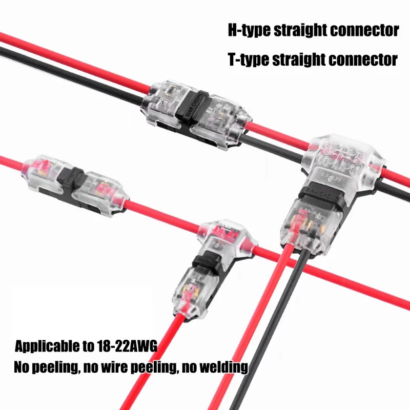 2Pin Pluggable Wire Connector Quick Splice Electrical Cable Crimp Auto Terminals for Wires Wiring 8-22AWG LED Car Connectors