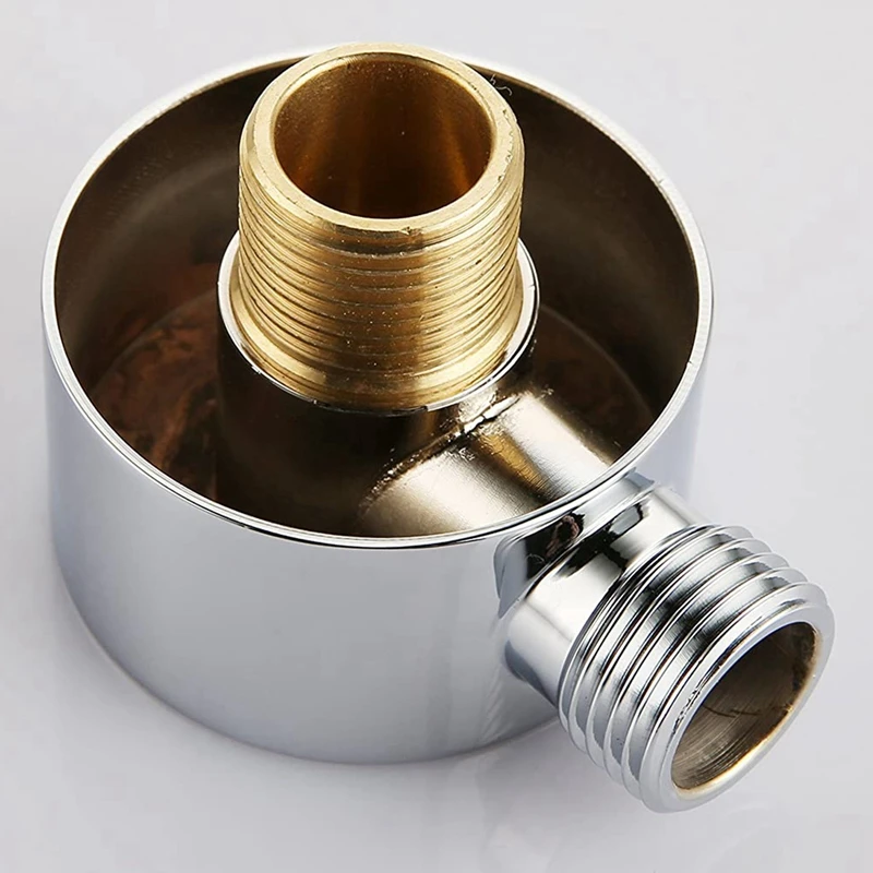 Hot Wall Supply Elbow,Brass Round Wall Mount Shower Hose Connector Accessories G1/2 Inch Water Outlet For Shower