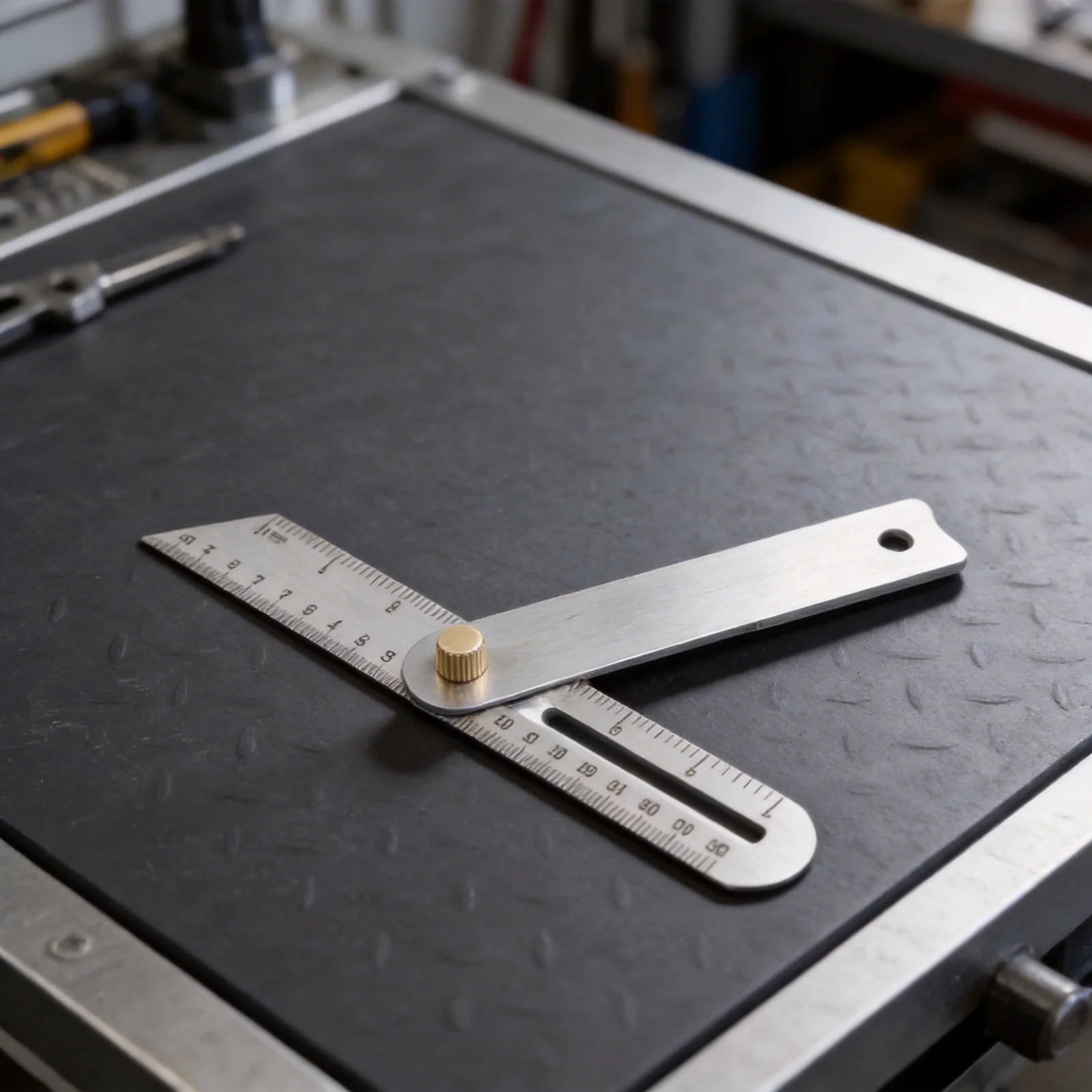 Precision Etched Stainless Steel Angle Ruler with Locking Screw for Reliable Use in Construction and DIY Projects