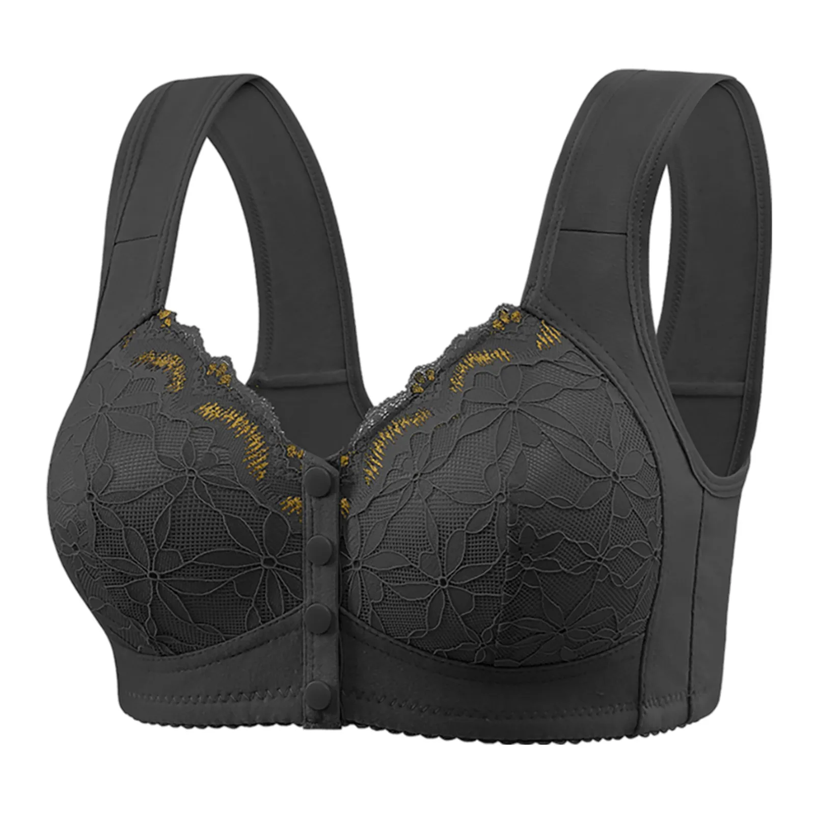 Women Sport Bra Extra-Elastic Soft Lace Stitching Wireless Brassiere For Women Bra Front Closure Push Up Seamless Underwear