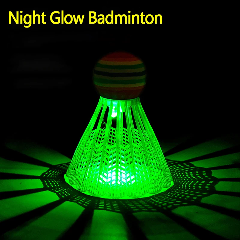 LED Badminton Ball Glowing Light Up Plastic Badminton Shuttlecocks Colorful Lighting Balls Sports Training In/Outdoor Game