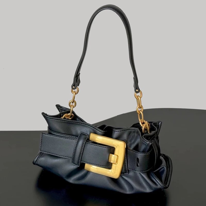 

Classic Cloud Bags For Women Luxury Designer Handbags Purses 2026 New In PU Vintage Belt Buckle Pleated Small Underarm Shoulder